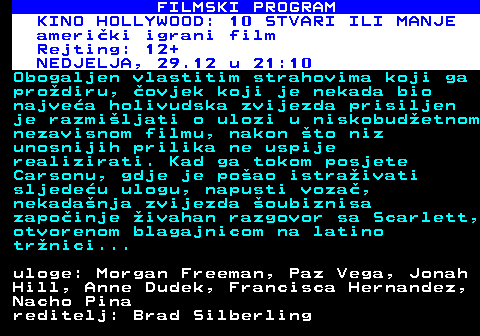 380.24 FILMSKI PROGRAM SVI ZNAJU SVE panski igrani film, drama, 2018. Rejting: 12+ SUBOTA, 28.12 u 00:00 Osmi igrani film uvenog iranskog redatelja Asghara Farhadija, u potpunosti snimljen na Pirinejskom polutoku u paniji, pria je o Lauri, koja ivi s muem i djecom u Buenos Airesu. Kada se Laura sa svoje djece zaputi u njezino rodno selo u blizini Madrida na sestrino vjenanje, neoekivani dogaaji promijenit e im cijele ivote. Usred radosnog ponovnog porodinog okupljanja i proslave, starija kerka biva oteta... uloge: Javier Bardem, Penelope Cruz, Ricardo Dari, Eduard Fernndez, Brbara Lennie, Inma Cuesta reditelj: Asghar Farhadi