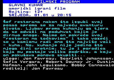 380.35 FILMSKI PROGRAM OPOZIV ameriki igrani film Rejting: 12+ UTORAK, 31.12 u 01:35 Film pria priu o pet prijatelja koji odsjedaju u kui na udaljenom jezeru, gdje se namjeravaju opustiti i uivati u ugodnom odmoru. Nisu ni svjesni da je Zemlja pod napadom vanzemaljaca i masovnih otmica. uloge: Wesley Snipes, RJ Mitte, Jedidiah Goodacre, Laura Bilgeri, Niko Pepaj, Hannah Rose May, Scott Nettleton reditelj: Mauro Borrelli