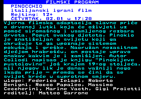 380.40 FILMSKI PROGRAM OPOZIV ameriki igrani film Rejting: 12+ SRIJEDA, 01.01 u 22:20 Film pria priu o pet prijatelja koji odsjedaju u kui na udaljenom jezeru, gdje se namjeravaju opustiti i uivati u ugodnom odmoru. Nisu ni svjesni da je Zemlja pod napadom vanzemaljaca i masovnih otmica. uloge: Wesley Snipes, RJ Mitte, Jedidiah Goodacre, Laura Bilgeri, Niko Pepaj, Hannah Rose May, Scott Nettleton reditelj: Mauro Borrelli